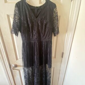 Elegant Black Lace Dress